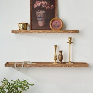 Beckett Carved Wood Shelf