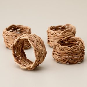 Rattan Napkin Ring Set of 4