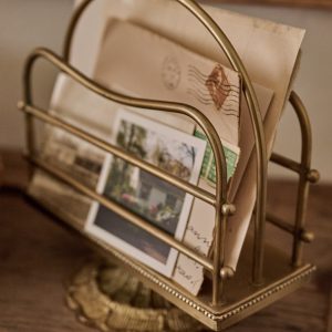Antique Inspired Brass Mail Holder