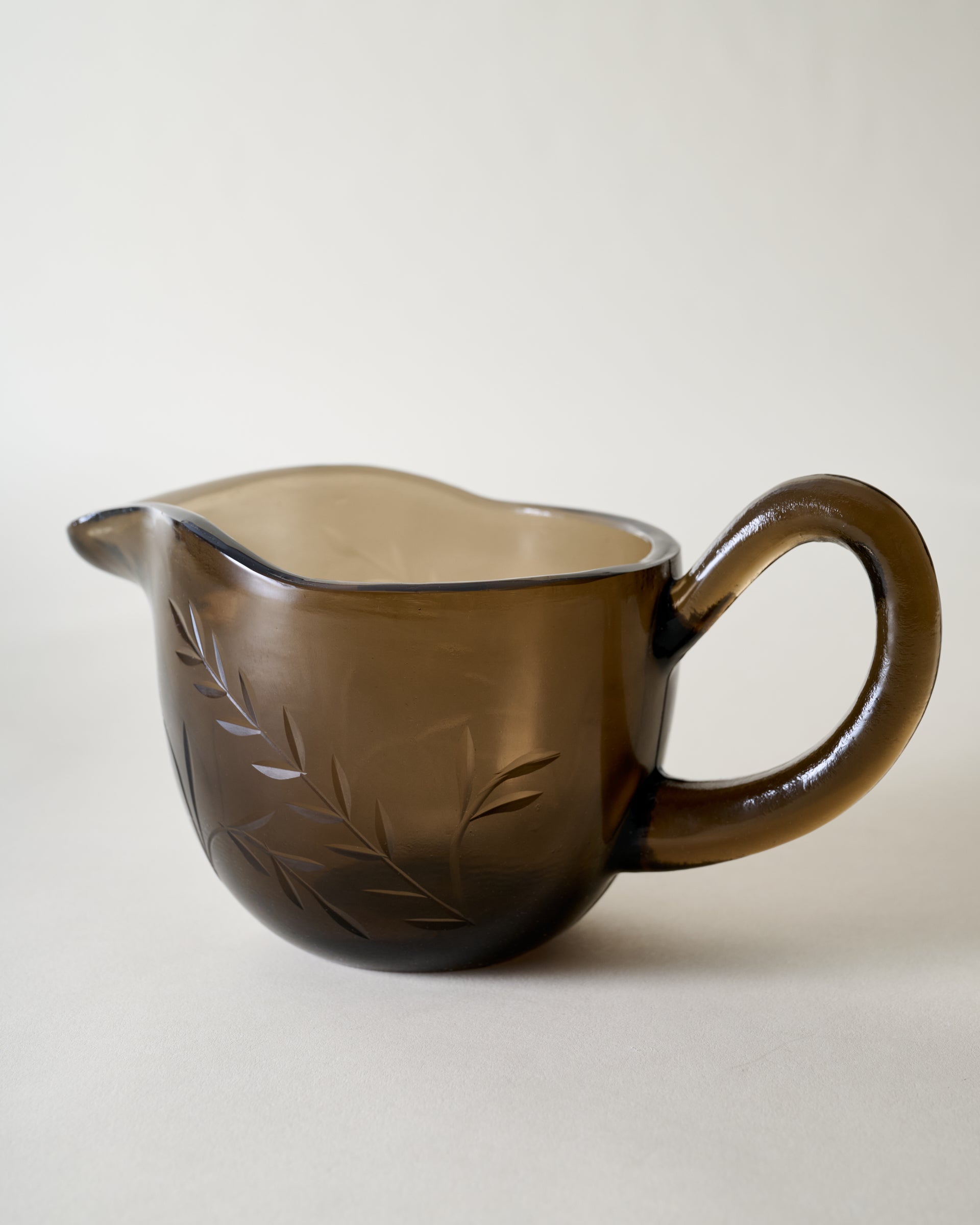 Brown Etched Glass Gravy Boat - Image 2
