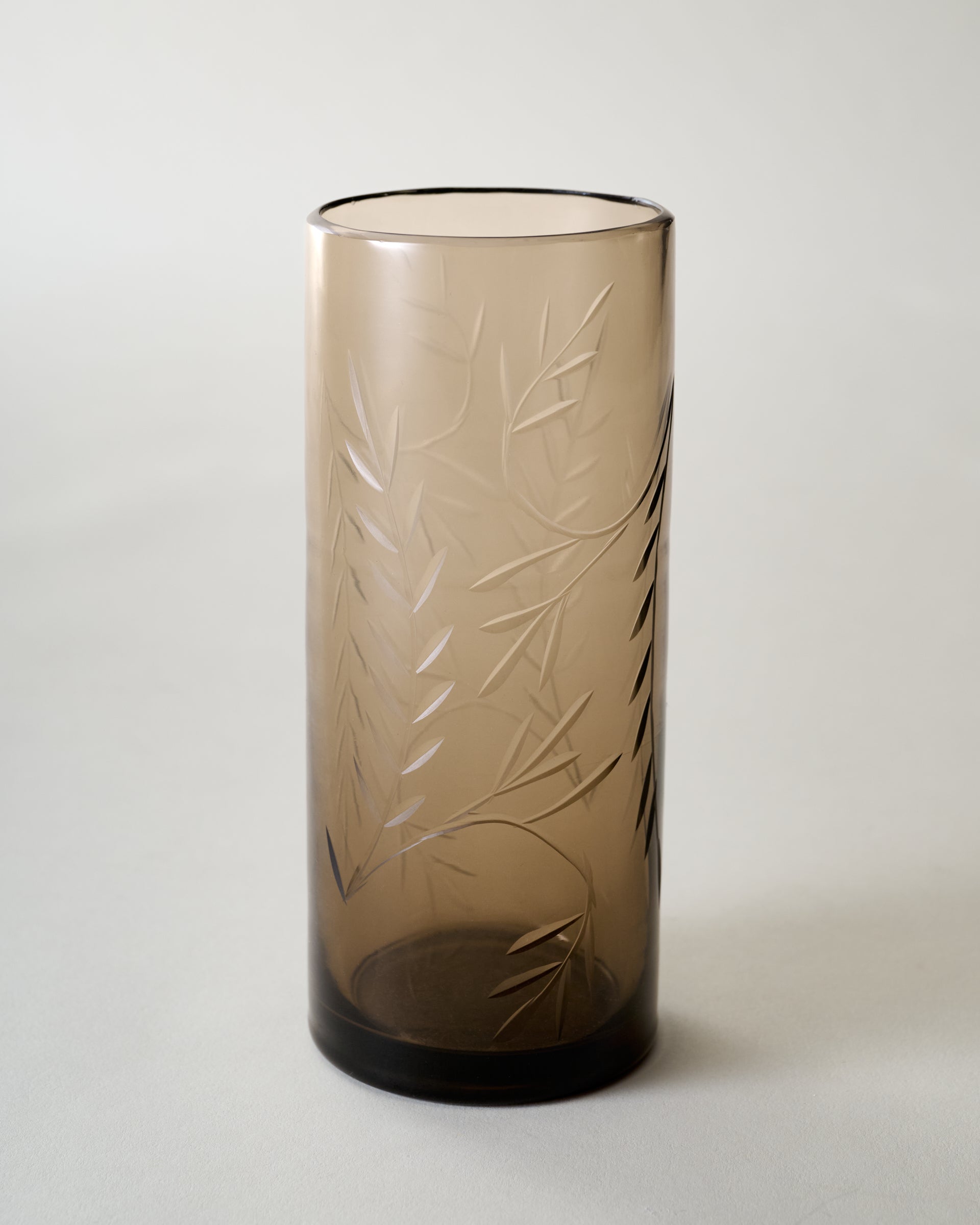Recycled Etched Glass Tumbler. Brown - Image 2