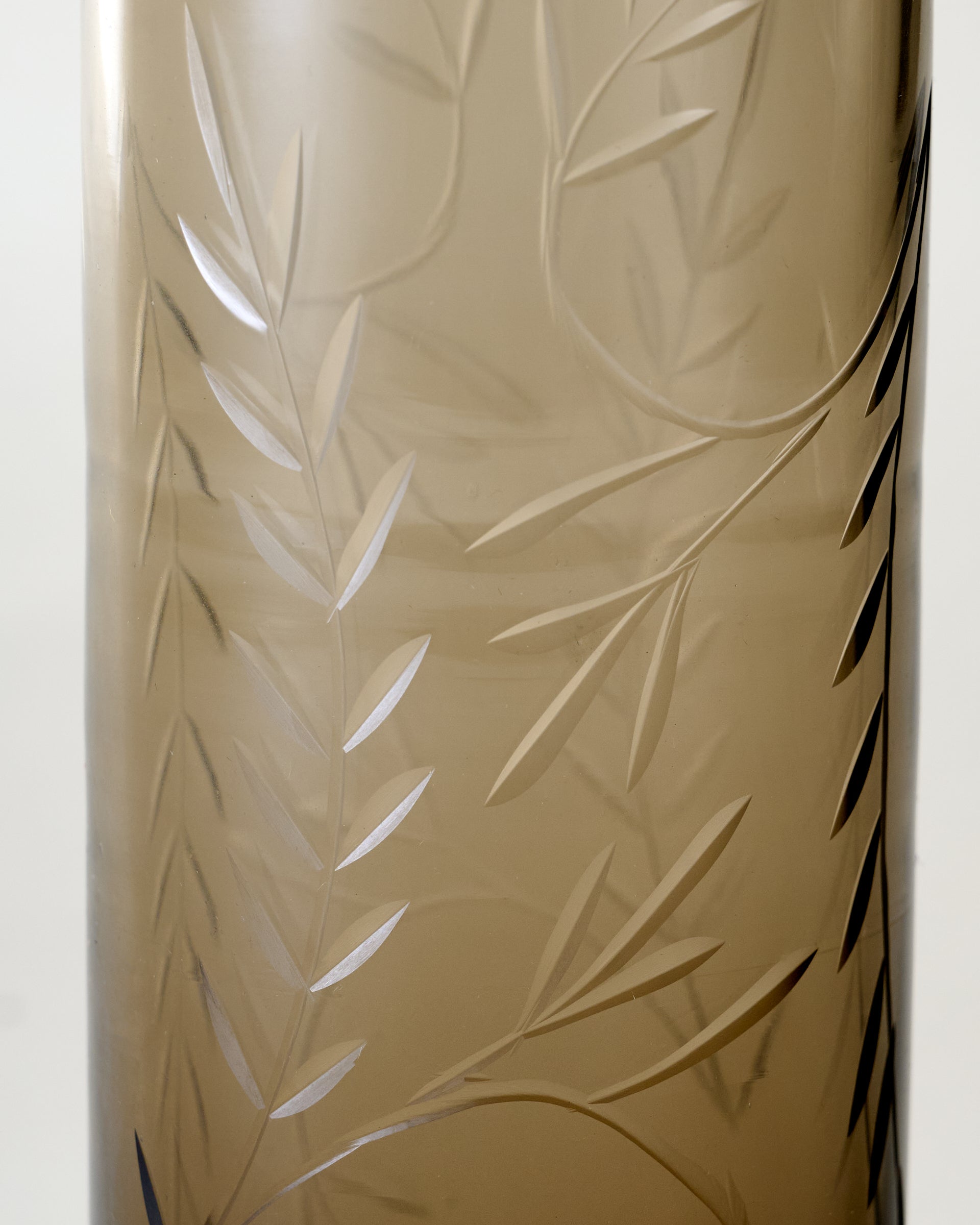 Recycled Etched Glass Tumbler. Brown - Image 6
