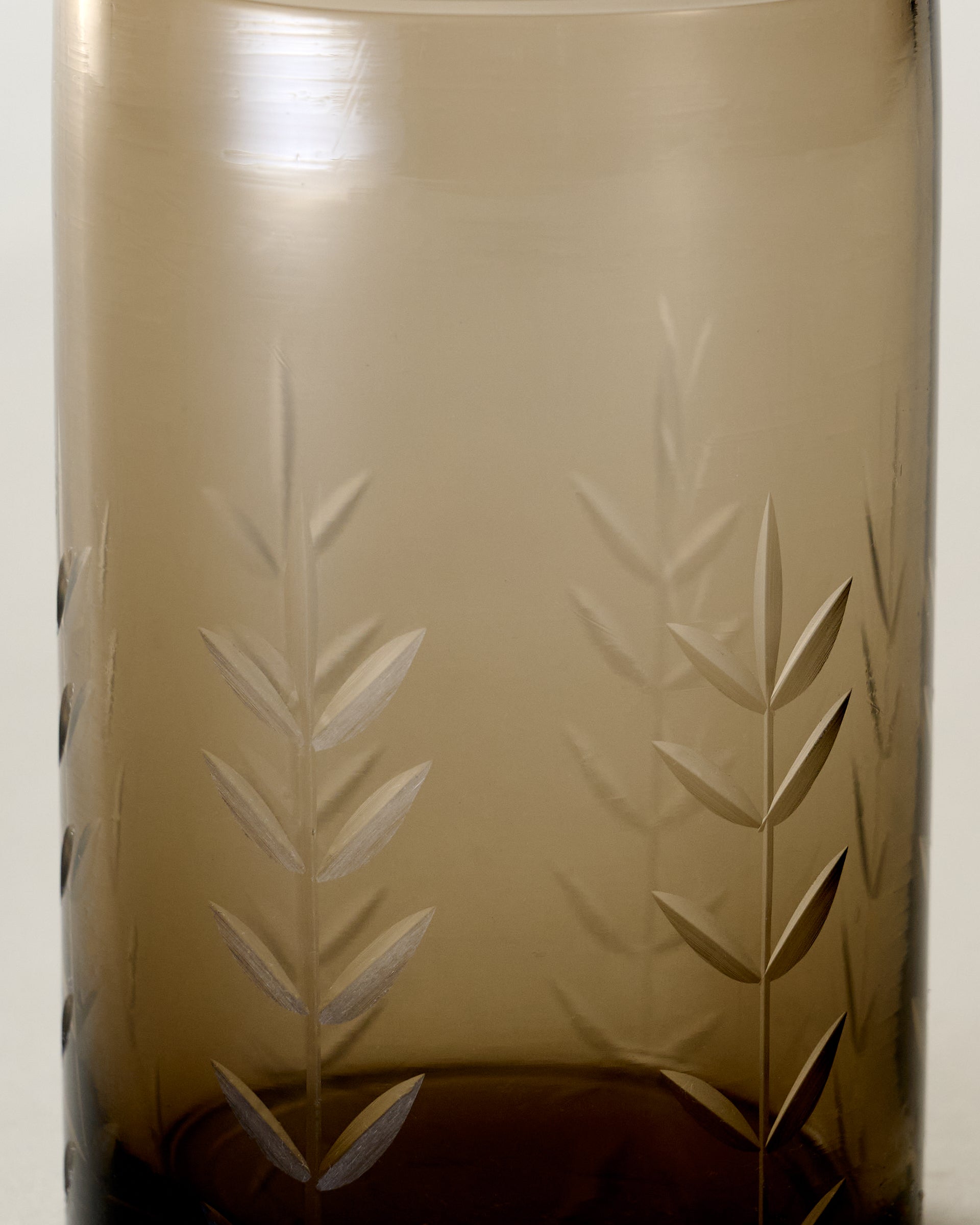 Recycled Etched Glass Tumbler. Brown - Image 5