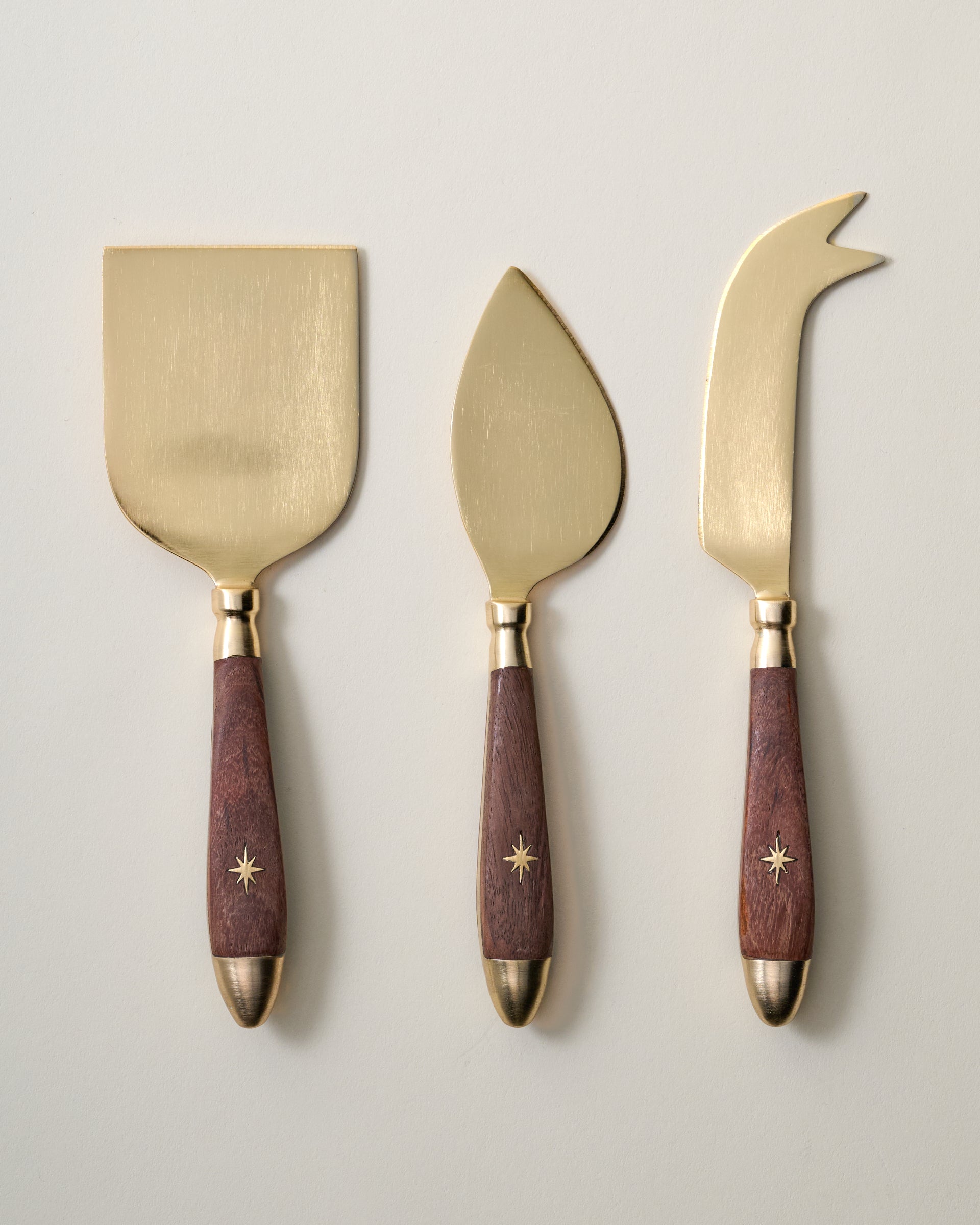 Brass Inlay Cheese Knife Set - Image 2