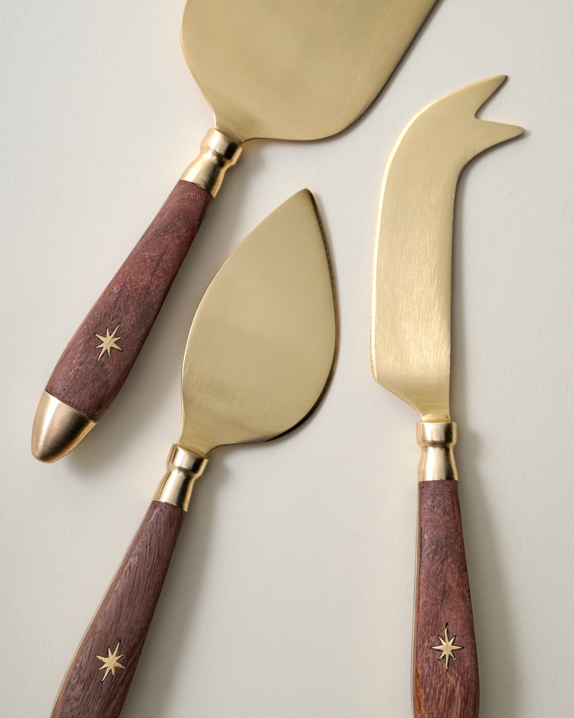 Brass Inlay Cheese Knife Set - Image 3
