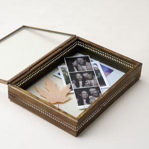 Willow Etched Metal and Glass Box