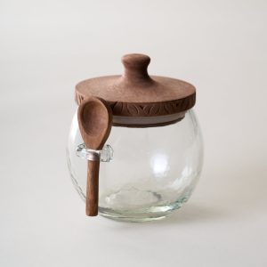 Beckett Carved Wood Sugar Jar