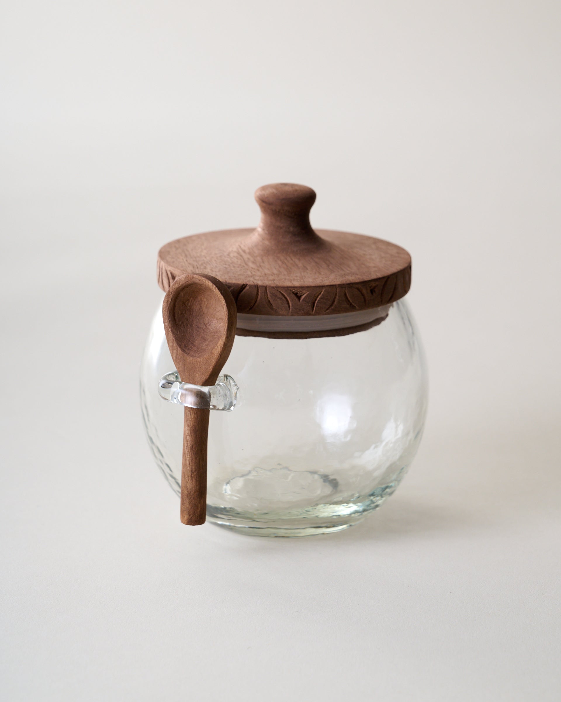 Beckett Carved Wood Sugar Jar
