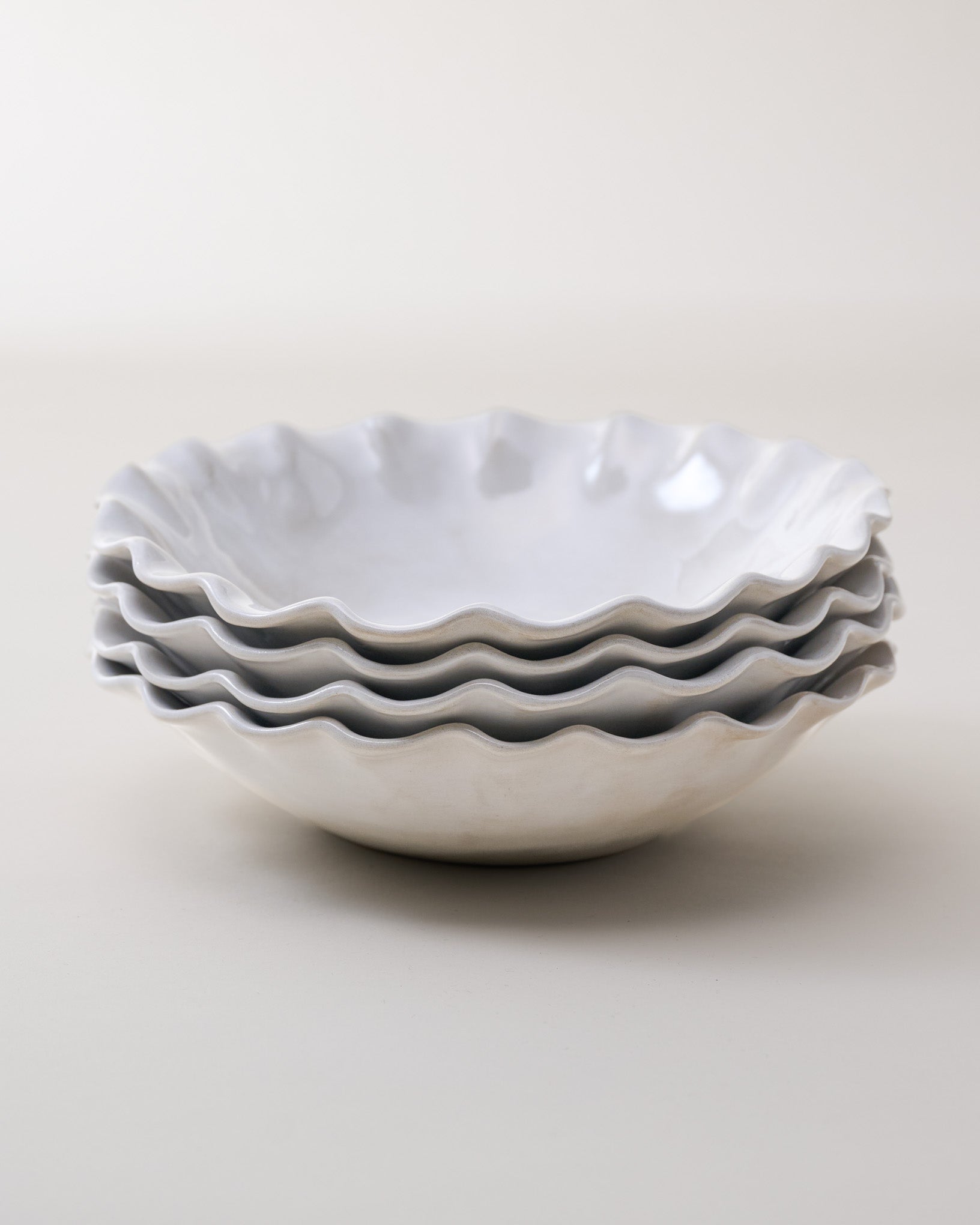 Cream Organic Ruffle Edge Cereal Bowl - Image 2