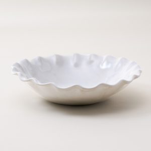 Cream Organic Ruffle Edge Cereal Bowl