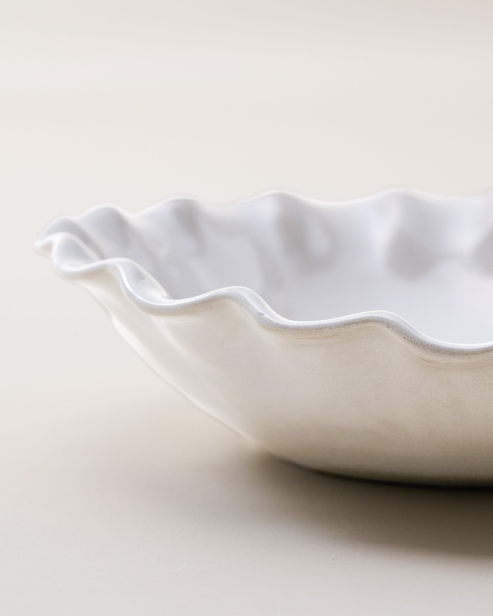 Cream Organic Ruffle Edge Cereal Bowl - Image 3