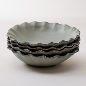 Green Organic Ruffle Edge Cereal Bowl
