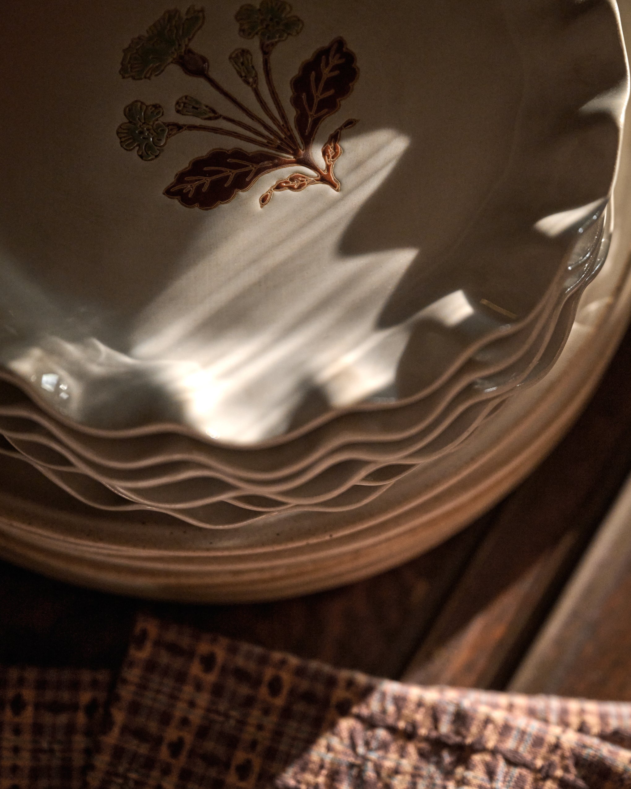 Cream Organic Ruffle Edge Elaine Dessert Plate - Image 2