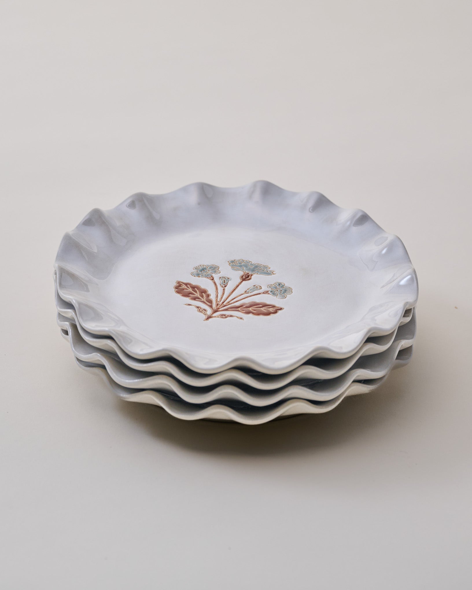 Cream Organic Ruffle Edge Elaine Dessert Plate - Image 4