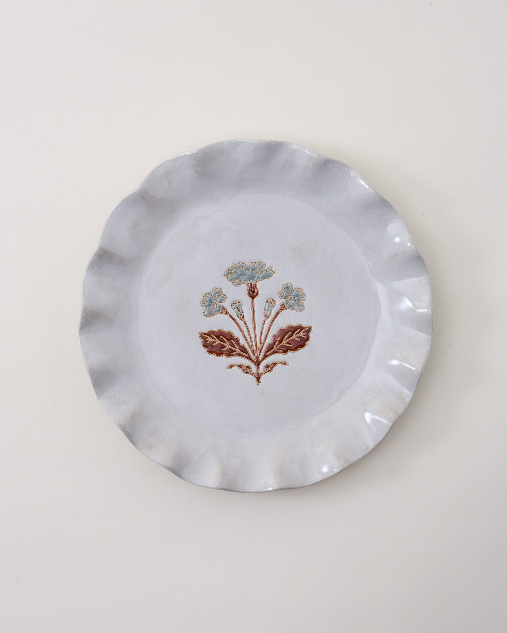 Cream Organic Ruffle Edge Elaine Dessert Plate - Image 6