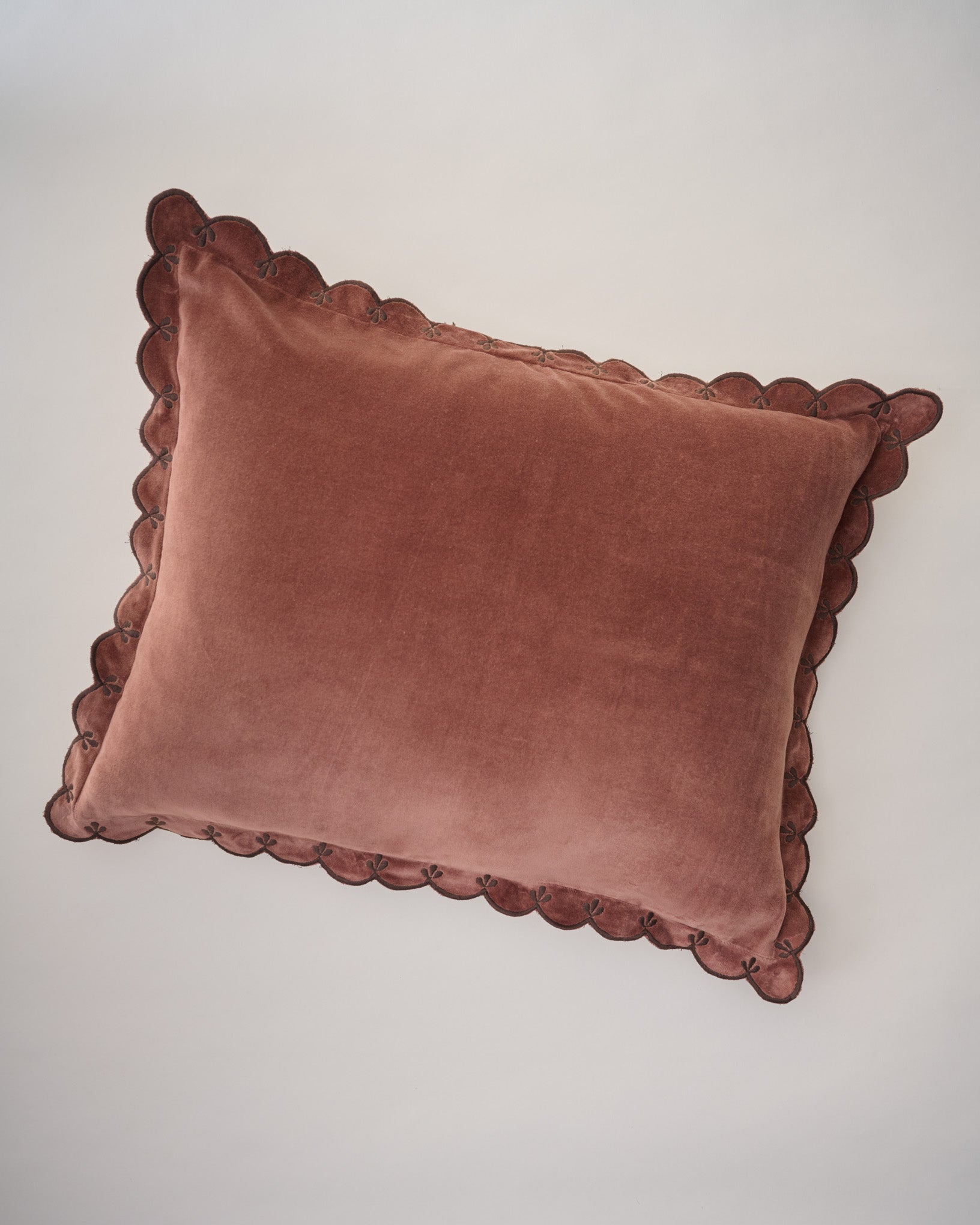 Chestnut Velvet Scallop Edge Sham - Image 2
