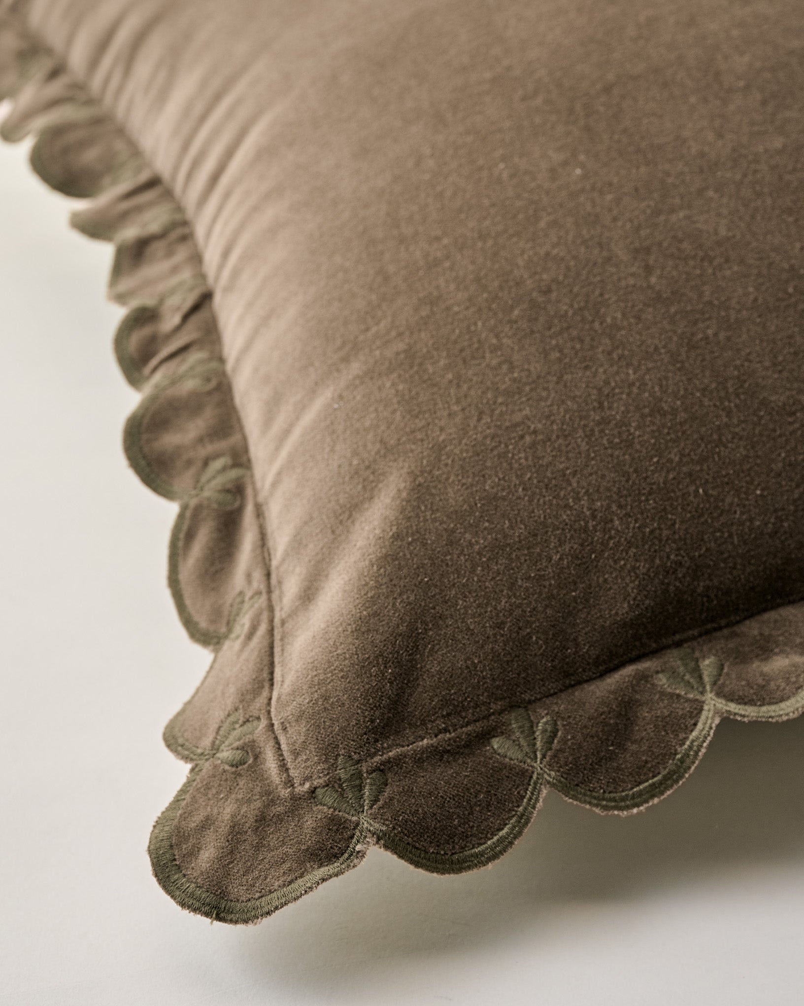 Green Velvet Scallop Edge Sham - Image 3