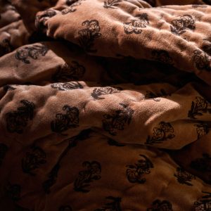 Aster Block Print Velvet Quilt