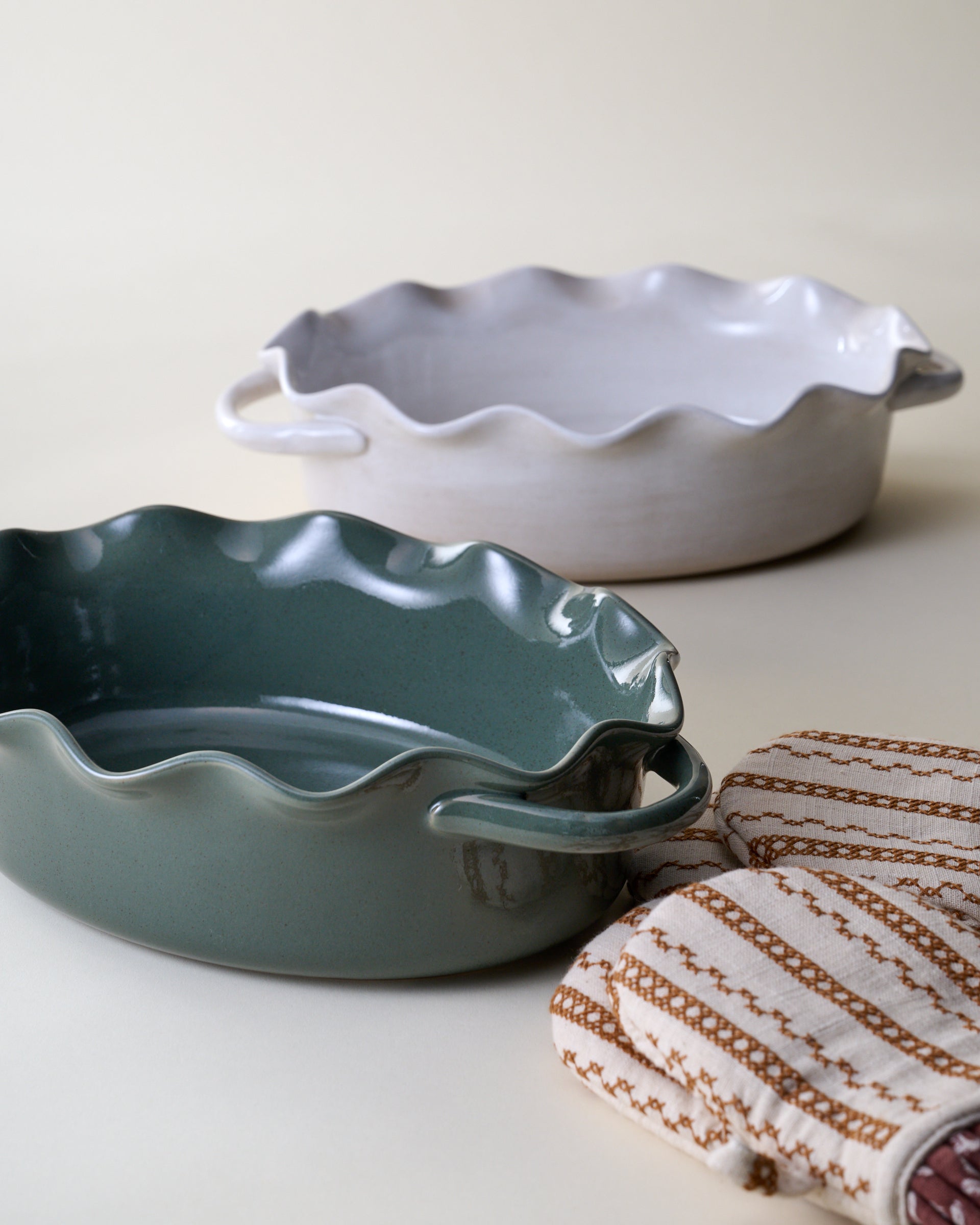 Blue Oval Scalloped Baker - Image 6
