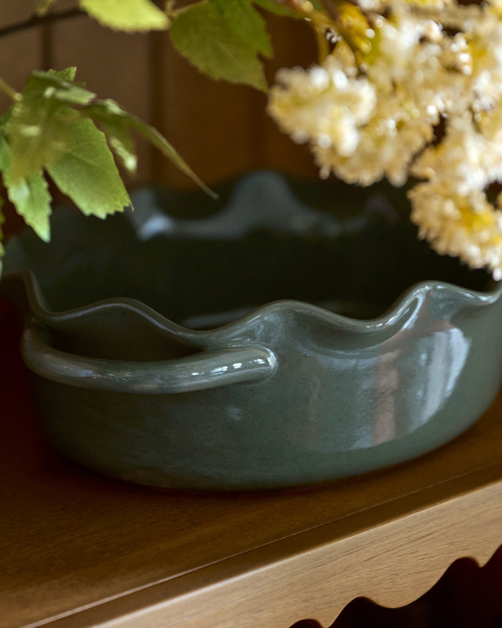 Blue Oval Scalloped Baker - Image 2
