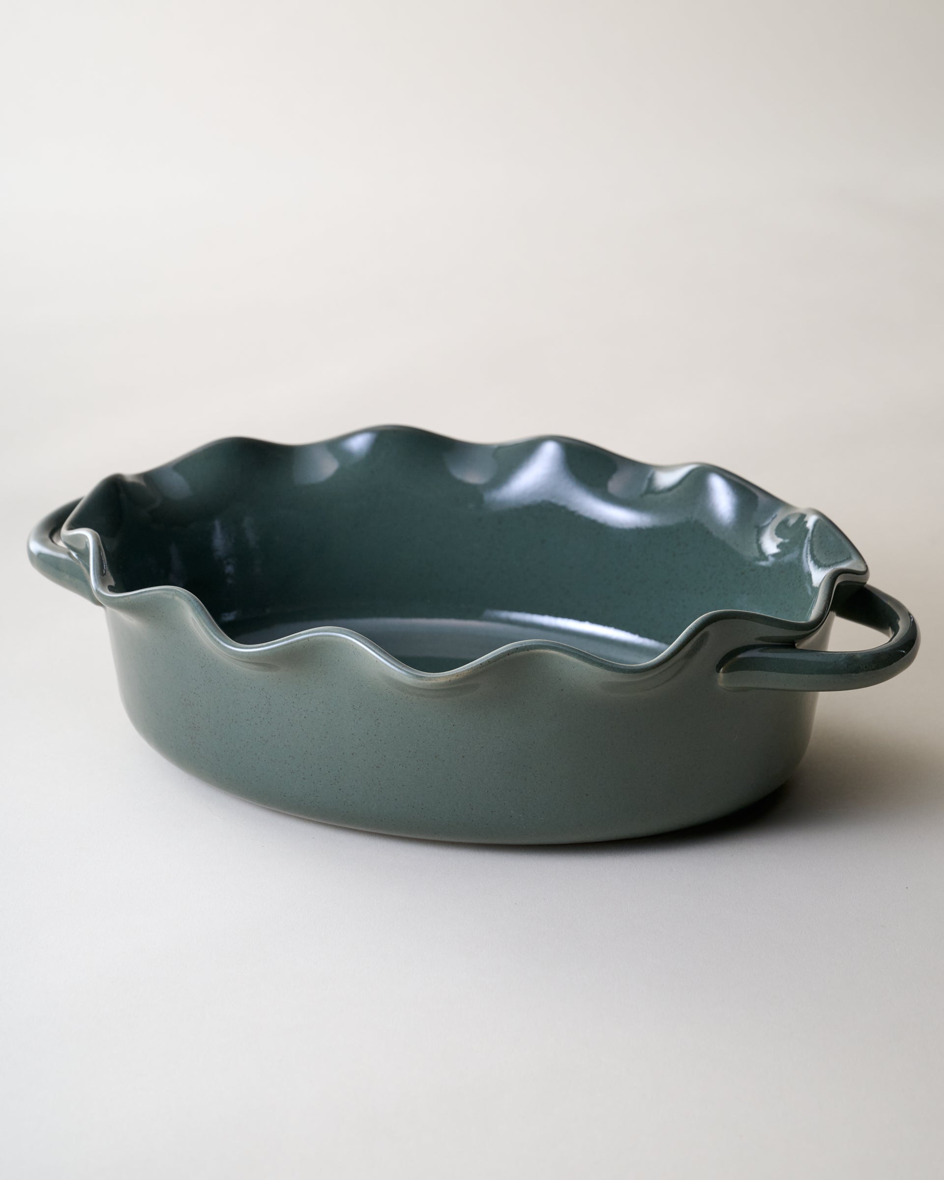 Blue Oval Scalloped Baker - Image 4