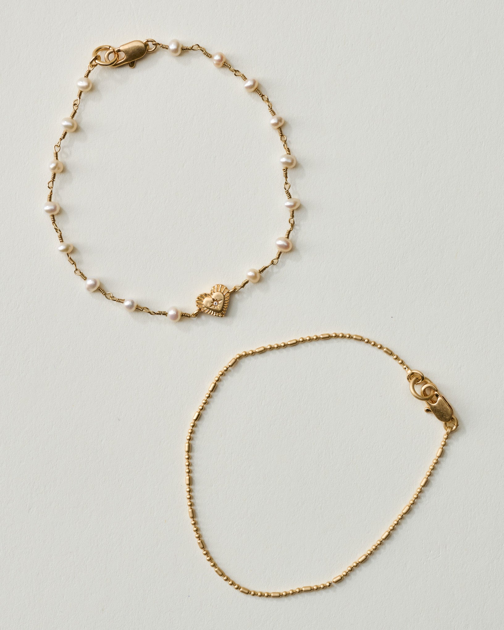 Magnolia Pearl Heart Bracelet Set