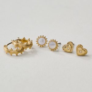 Magnolia Pearl Heart Earring Trio Set