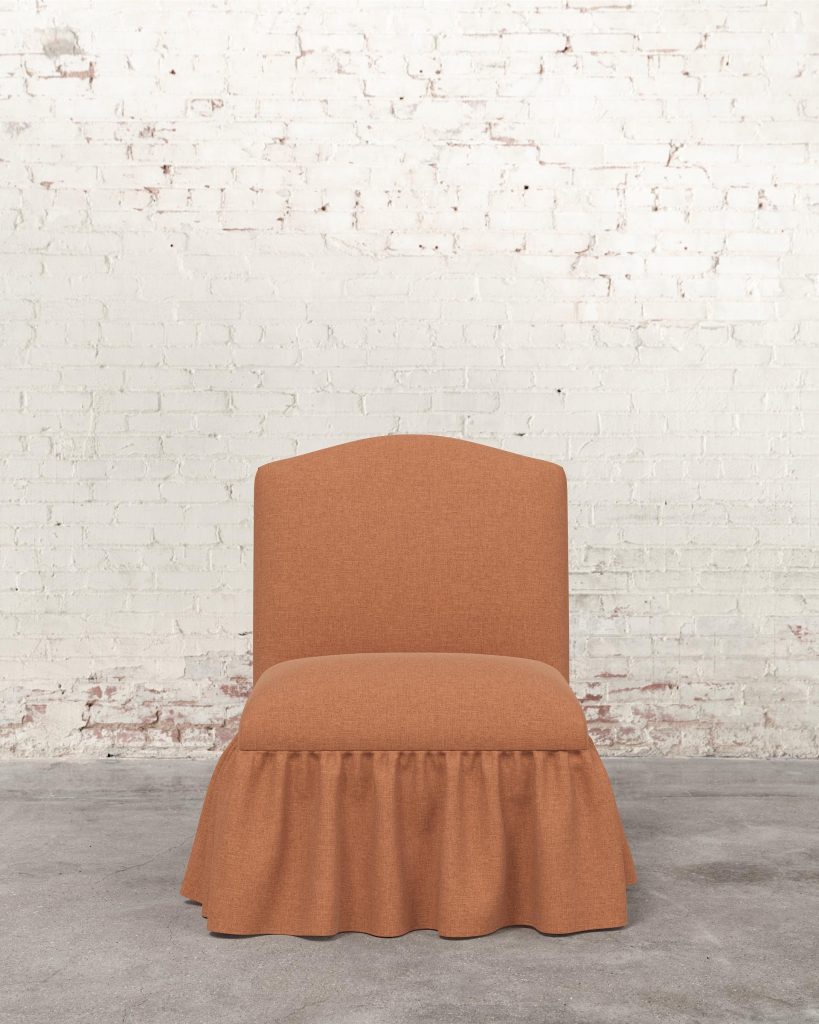 Poppy Ruffle Armless Accent Chair