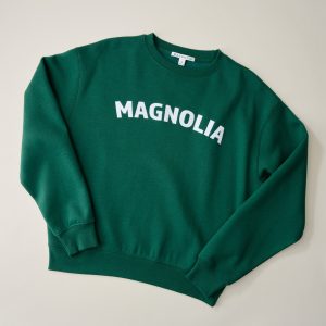 Magnolia Crosstitched Eden Green Soft Fleece Sweatshirt