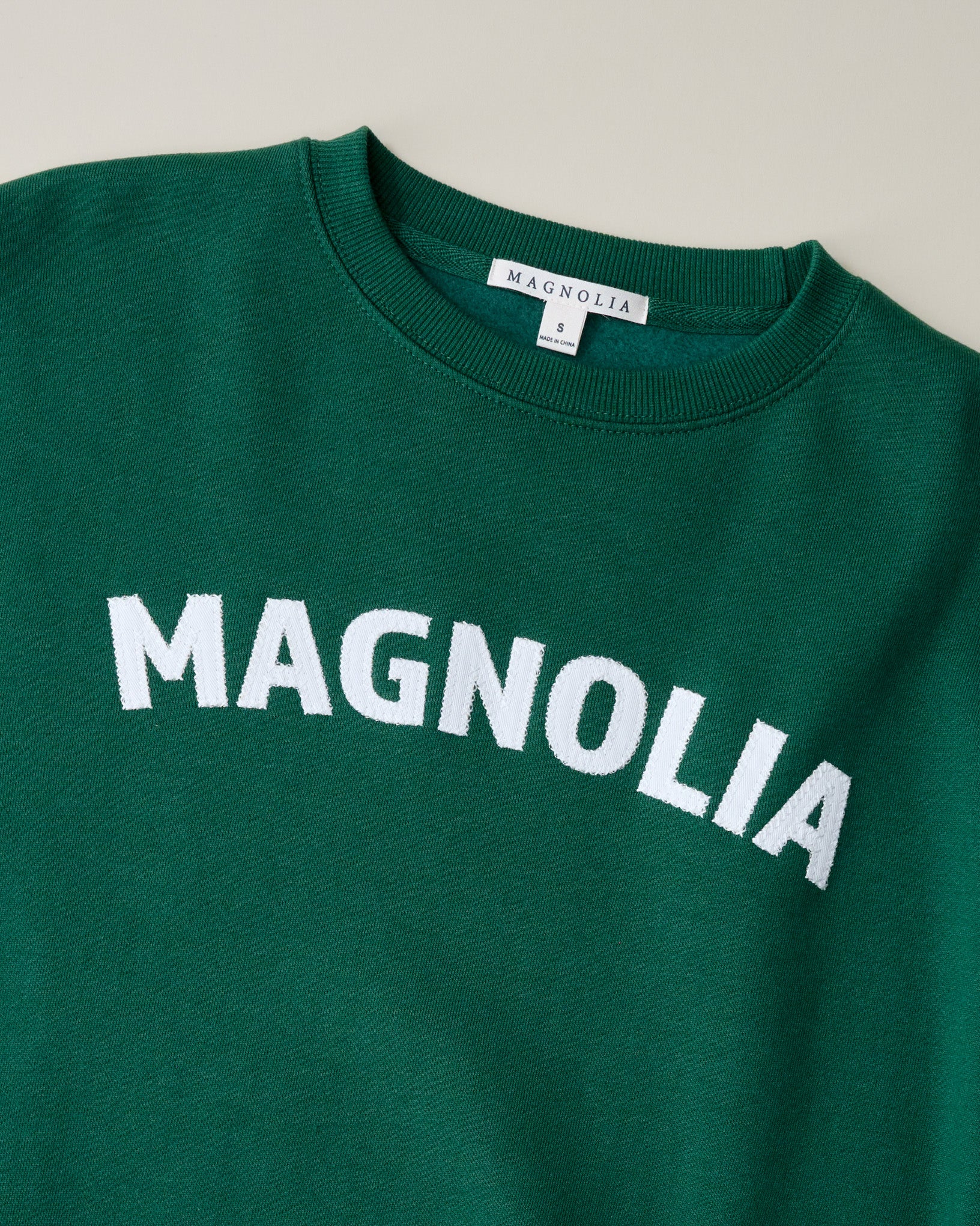 Magnolia Crosstitched Eden Green Soft Fleece Sweatshirt - Image 2