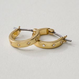 Magnolia Starburst Earring Hoops 12MM
