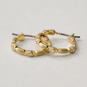 Magnolia Starburst Link Earring Hoops 15MM