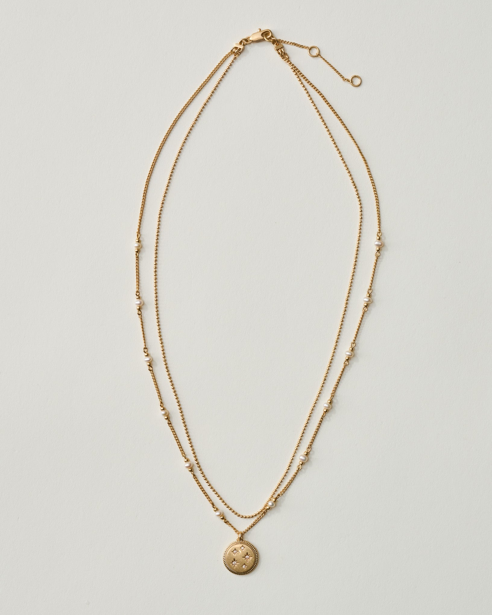 Magnolia Starburst Pearl Pendant Necklace Set - Image 3