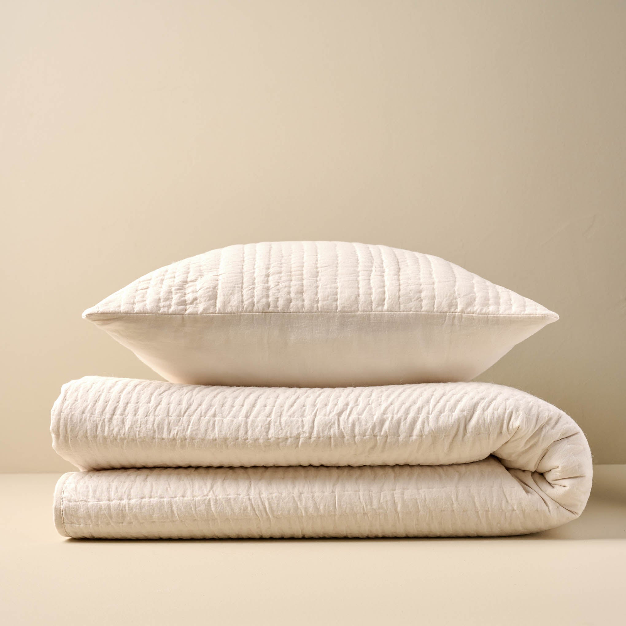 Stonewashed Pebbled Quilt Pillow Sham - Whitecap Grey - Image 2