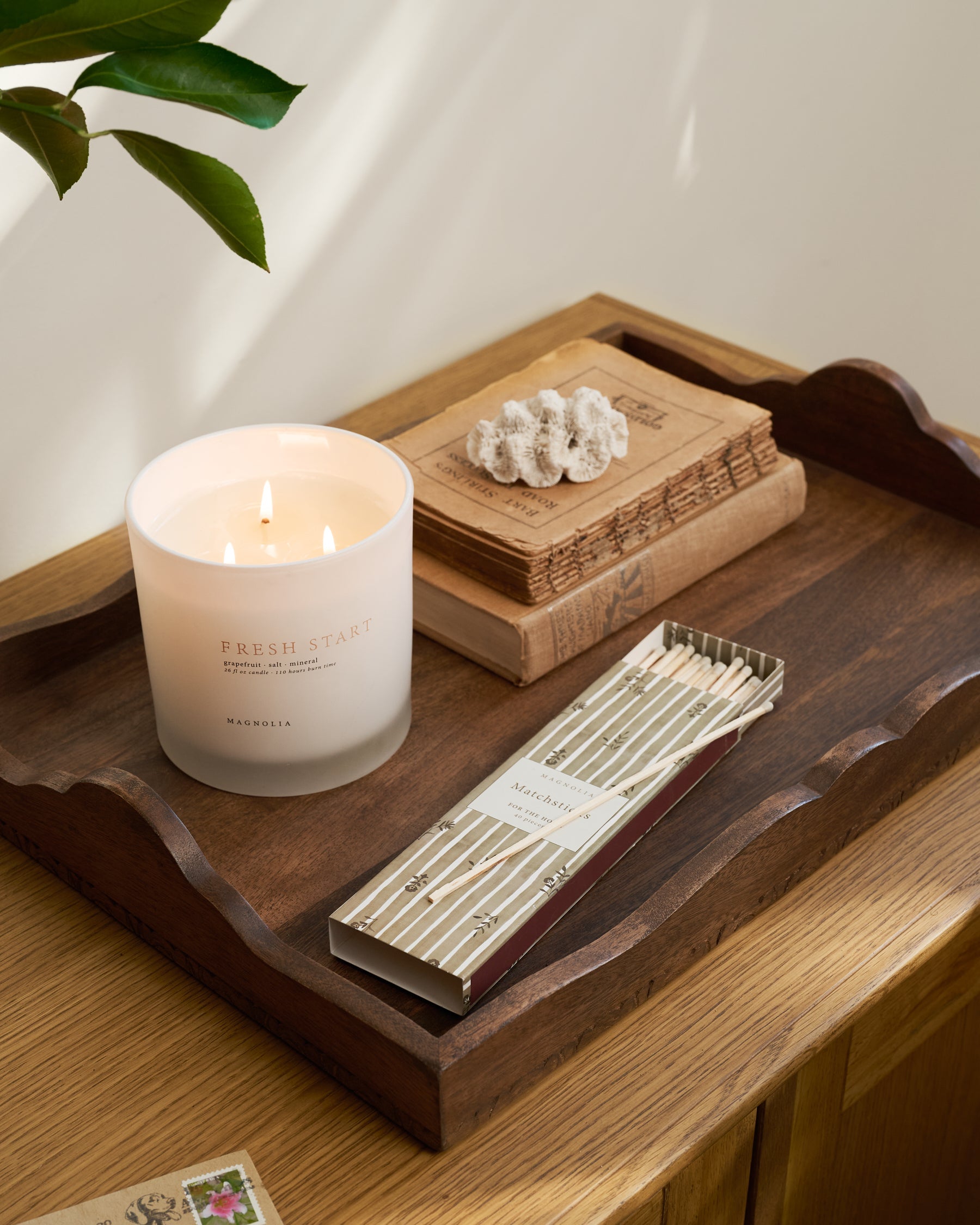 Caroline Carved Wood Scalloped Tray - Image 3