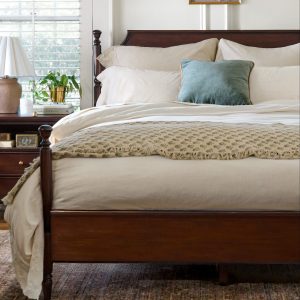 Miller Solid Mahogany Four Poster Bed with Hand-Carved Wood Trim