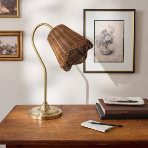 Lucinda Rattan Scallop Task Lamp