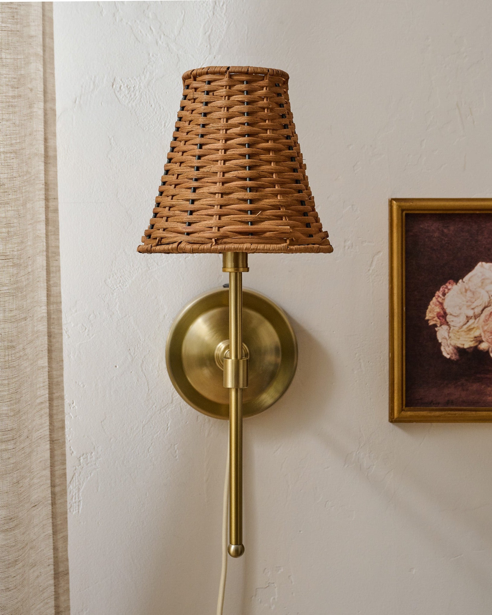Rattan Plug-In Wall Sconce - Image 2