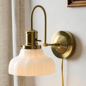 Polly Milk Glass Plug-in Sconce