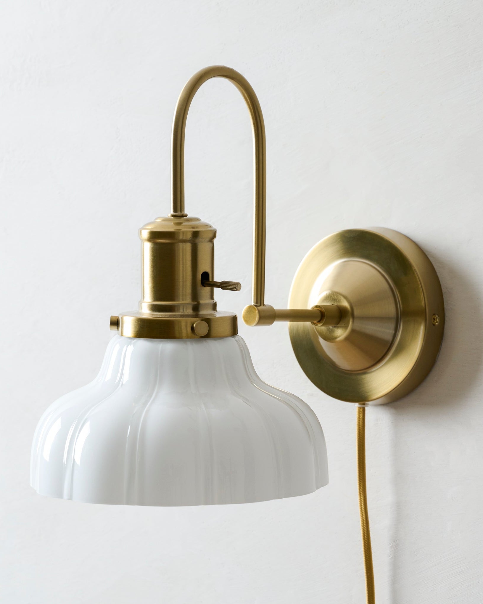 Polly Milk Glass Plug-in Sconce - Image 2