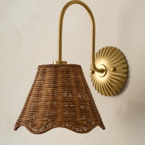 Lucinda Rattan Scallop Wired Sconce