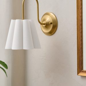 Odette Linen Scallop Wired Sconce