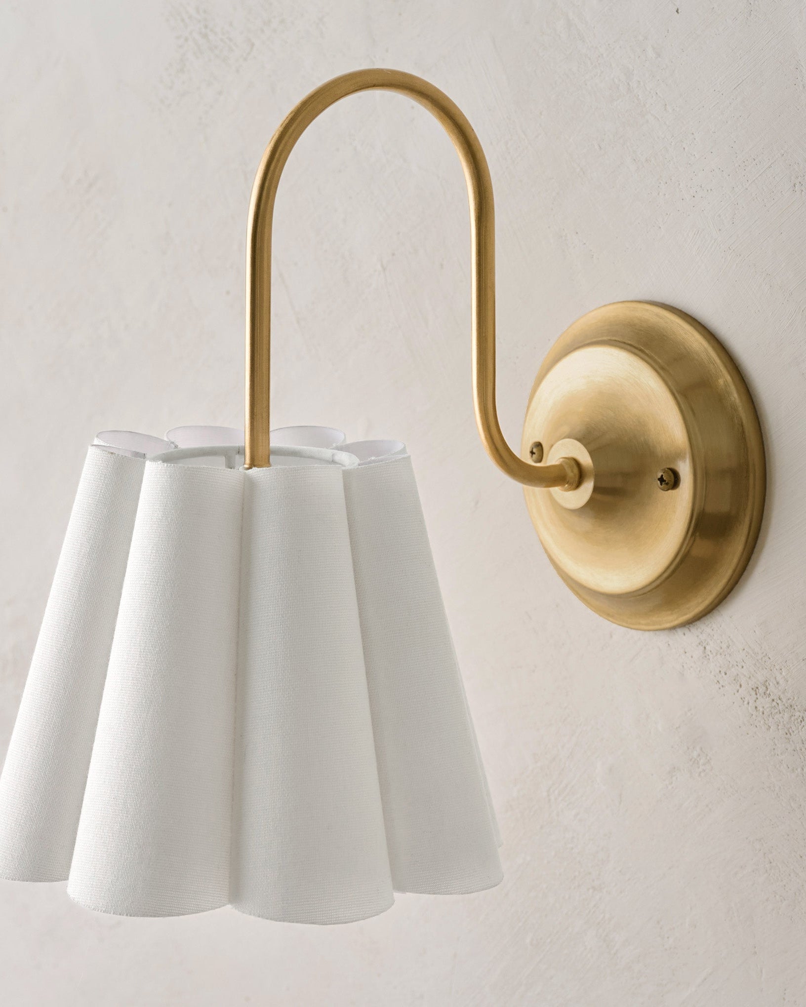 Odette Linen Scallop Wired Sconce - Image 2
