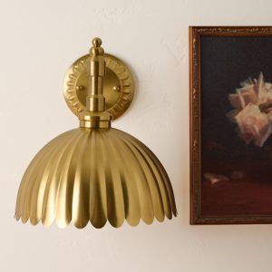 Callan Fluted Brass Wired Sconce