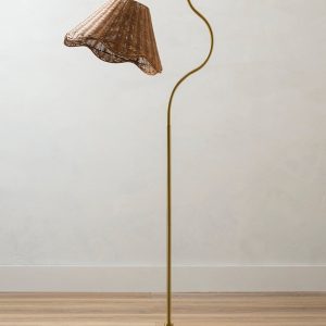 Lucinda Rattan Scallop Floor Lamp