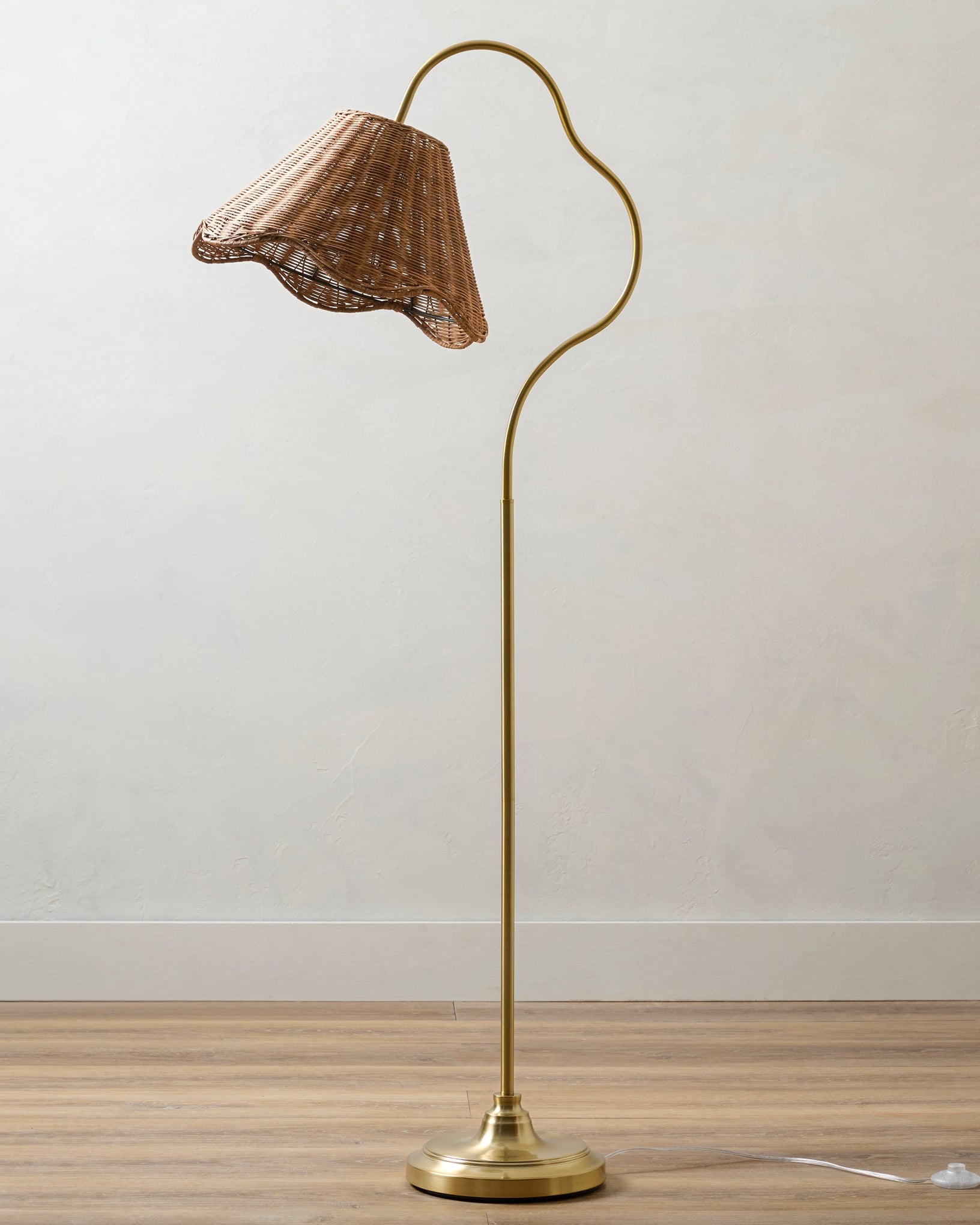 Lucinda Rattan Scallop Floor Lamp