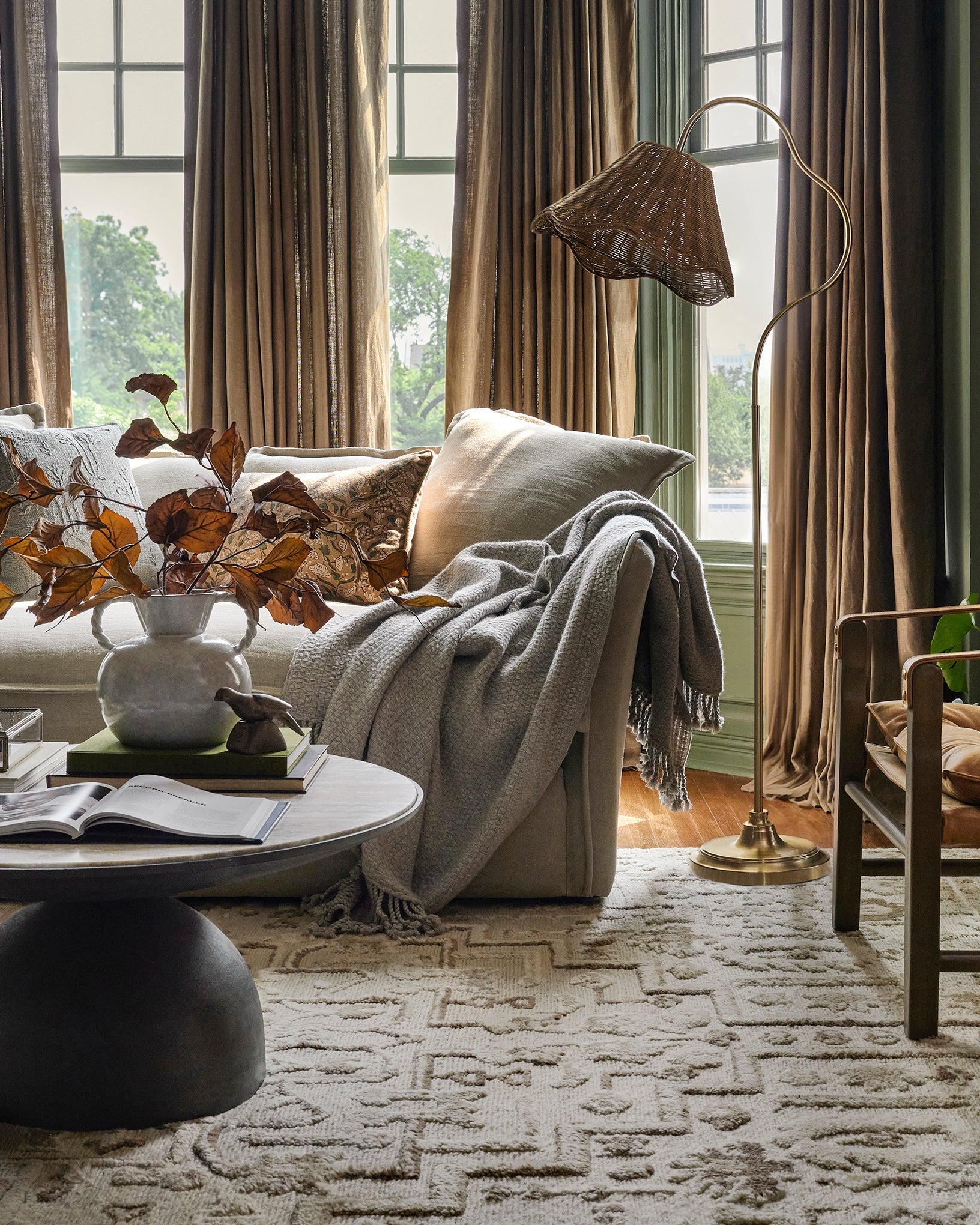 Lucinda Rattan Scallop Floor Lamp - Image 3