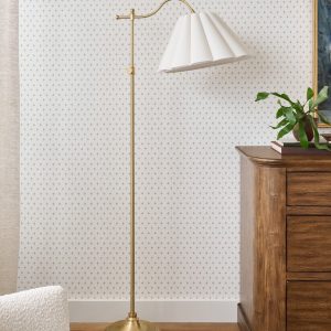 Odette Linen Scallop Floor Lamp