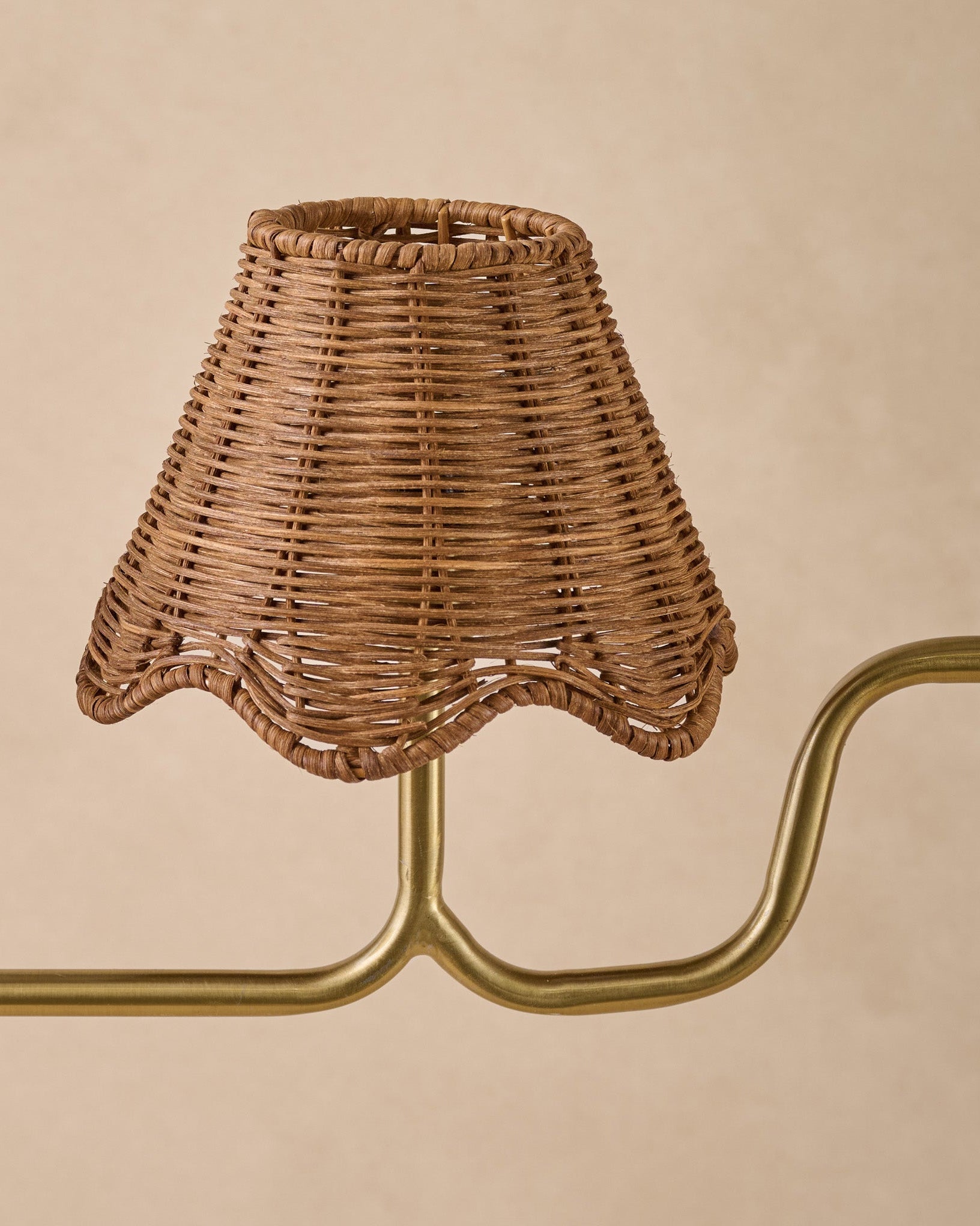 Lucinda Rattan Scallop Linear Chandelier - Image 2