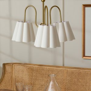 Odette Linen Scallop Chandelier